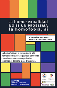 Portada: Folleto campaña nacional contra la homofobia